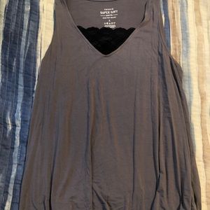 Torrid Grey and Lace Tank